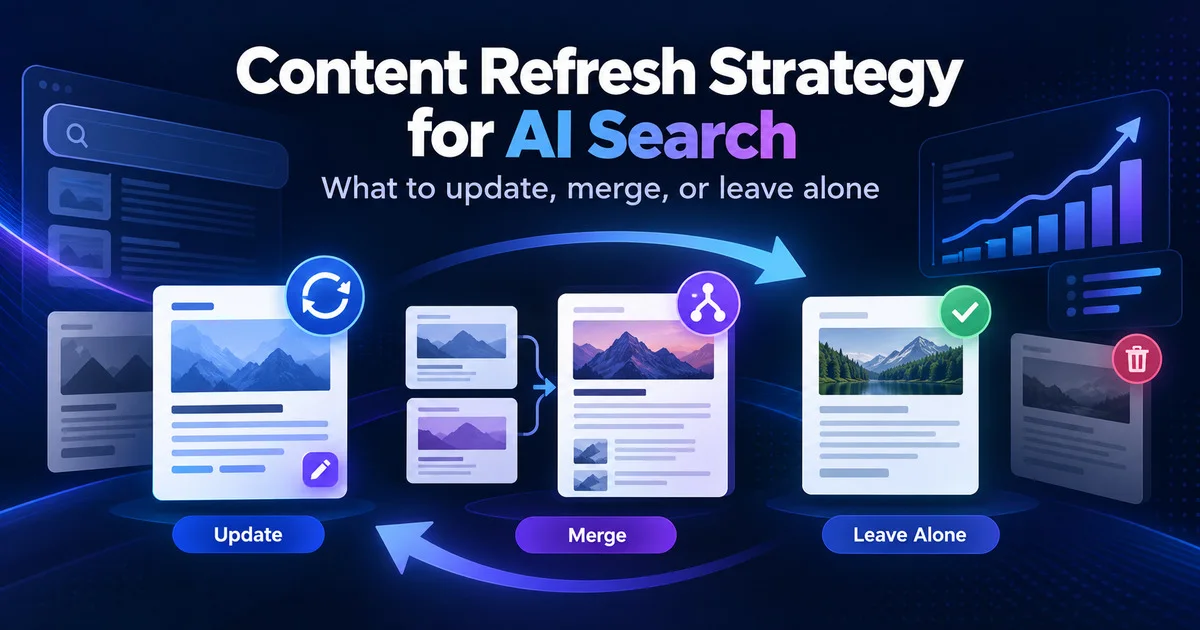 Content Refresh Strategy for AI Search: What to Update, Merge or Leave Alone