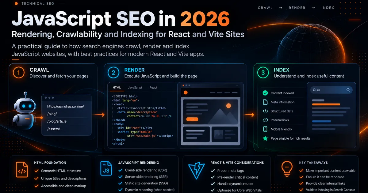 JavaScript SEO in 2026: Rendering, Crawlability and Indexing for React and Vite Sites