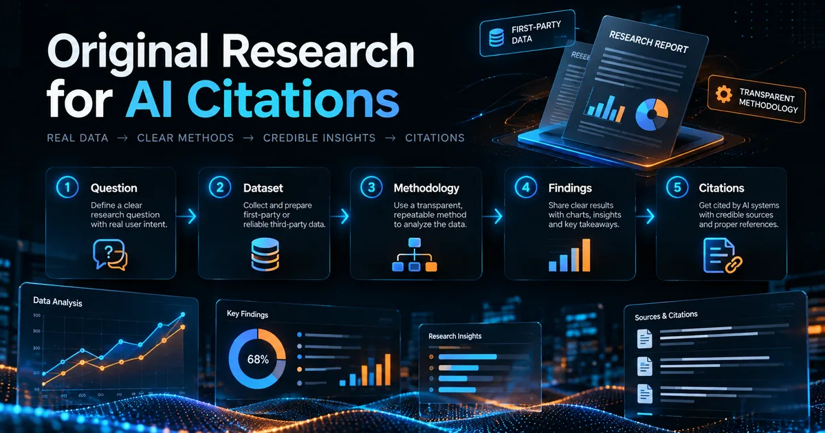 Original Research for AI Search: How to Create Data Worth Citing