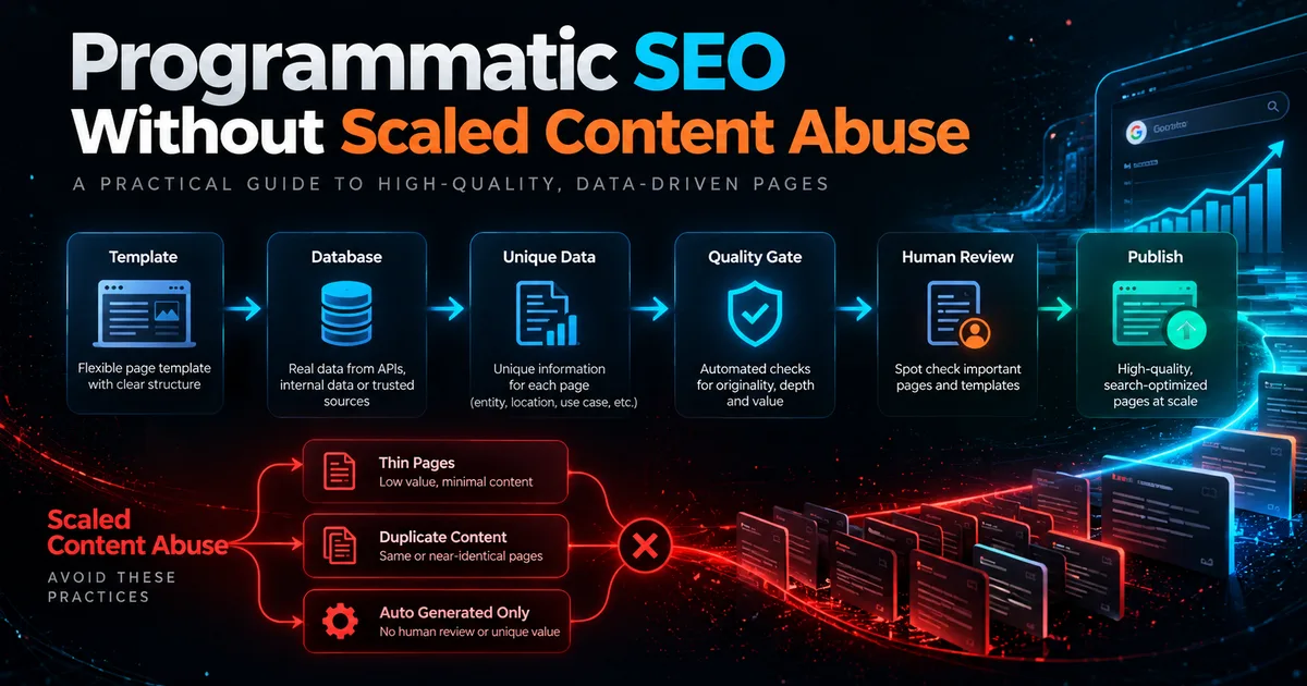Programmatic SEO in 2026: Scale Useful Pages Without Scaled Content Abuse