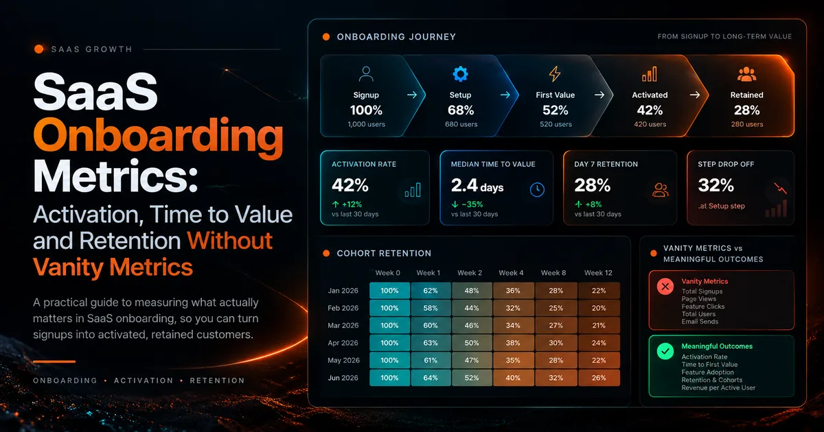 SaaS Onboarding Metrics: Activation, Time to Value and Retention Without Vanity Metrics